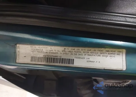 1992 Volkswagen Jetta Gli 16V из США, поврежденный, VIN WVWTE21G7NW005142